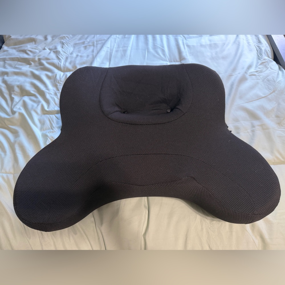 Contoured Black Memory Foam Support Cushion for Computer